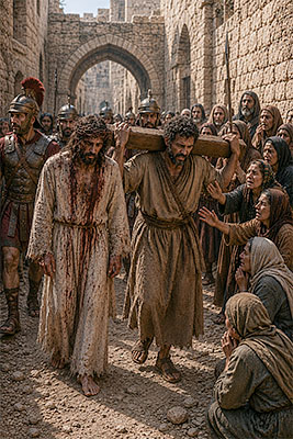 Jesus on the way to the cross.